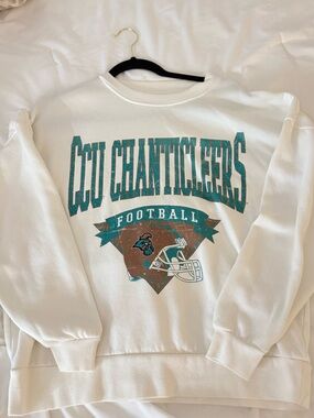 White CCU Chanticleers Football Graphic Sweatshirt